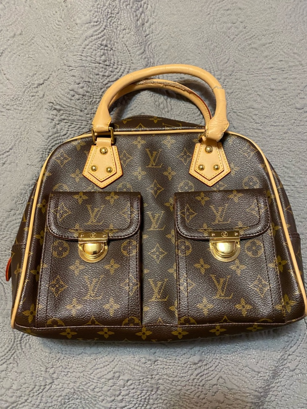 Classic Monogram Brown Satchel with Tan Handles - Picture 10 of 10